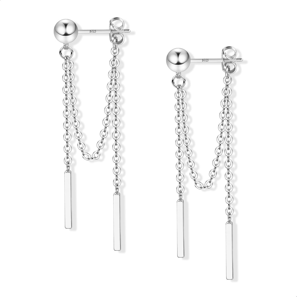 Silberne Hängeohrringe