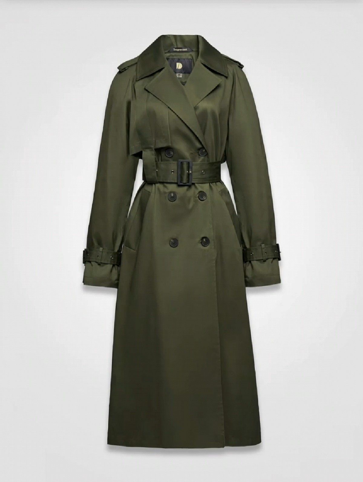 Langer Wollmantel mit Gürtel