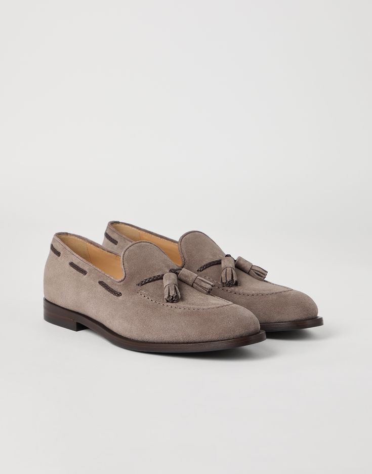Wildleder-Loafer mit Quasten
