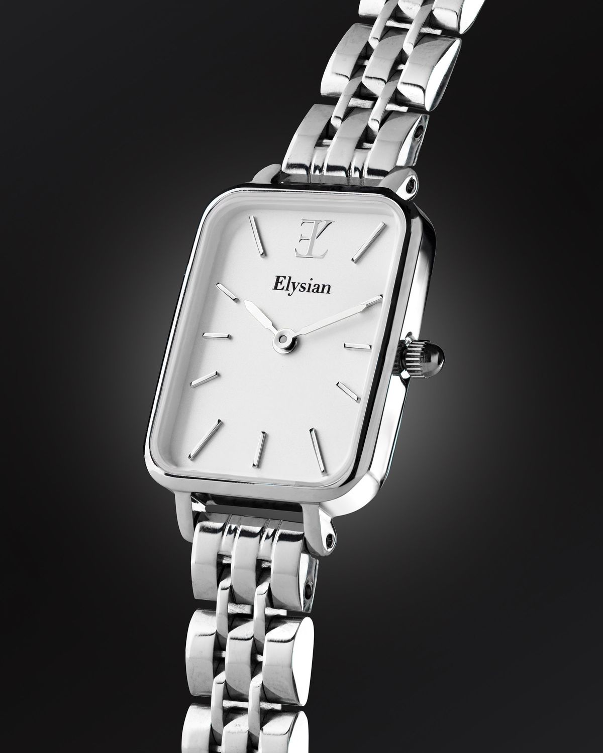 Minimalistische Silberuhr