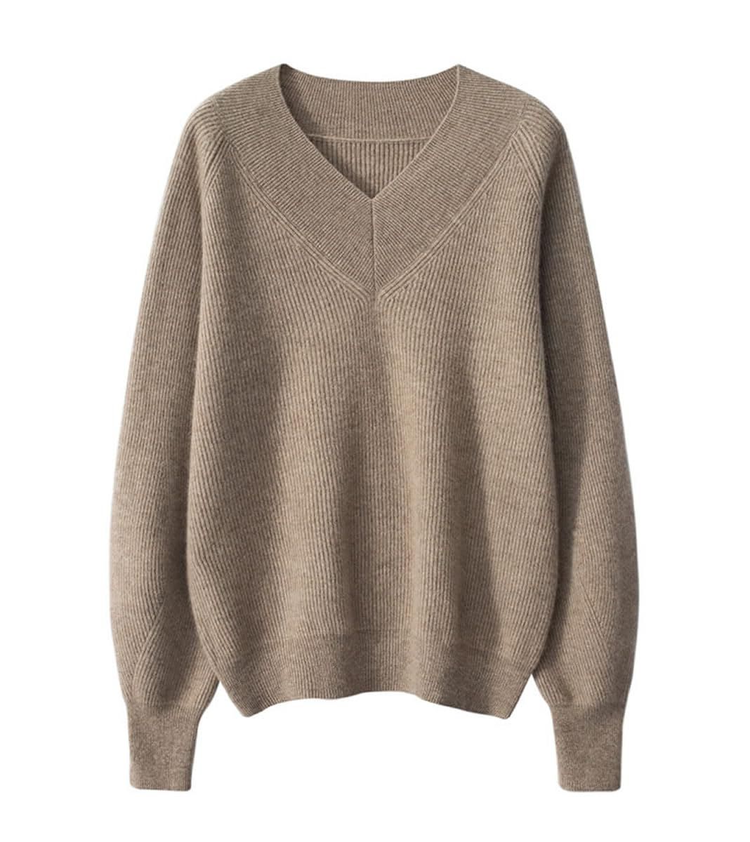 Cremefarbener 100% Kaschmirpullover